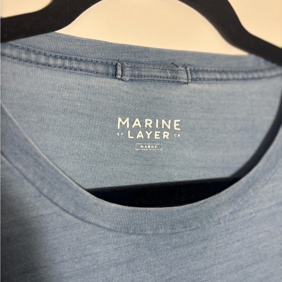 Marine Layer Aloha Graphic Tee Light Blue Crewneck Pullover Size Medium/Large - Picture 5 of 6